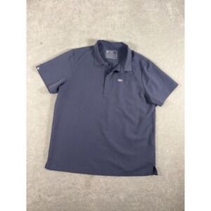 Figs Arad Polo Scrub Top Slate Short Sleeve Shirt Nurse Men's L Collared Medical